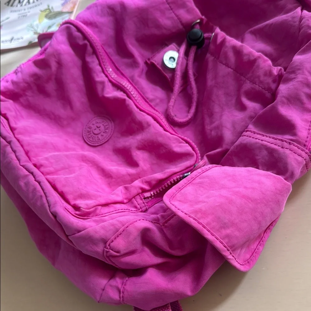 Kipling Pink Backpack with Adjustable Straps and Ruched Details - Picture 3 of 14